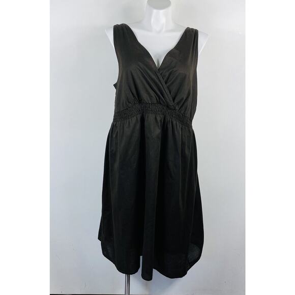 Avenue Plus Size 22 24 Sleeveless Cotton Dress Brown - Picture 1 of 3